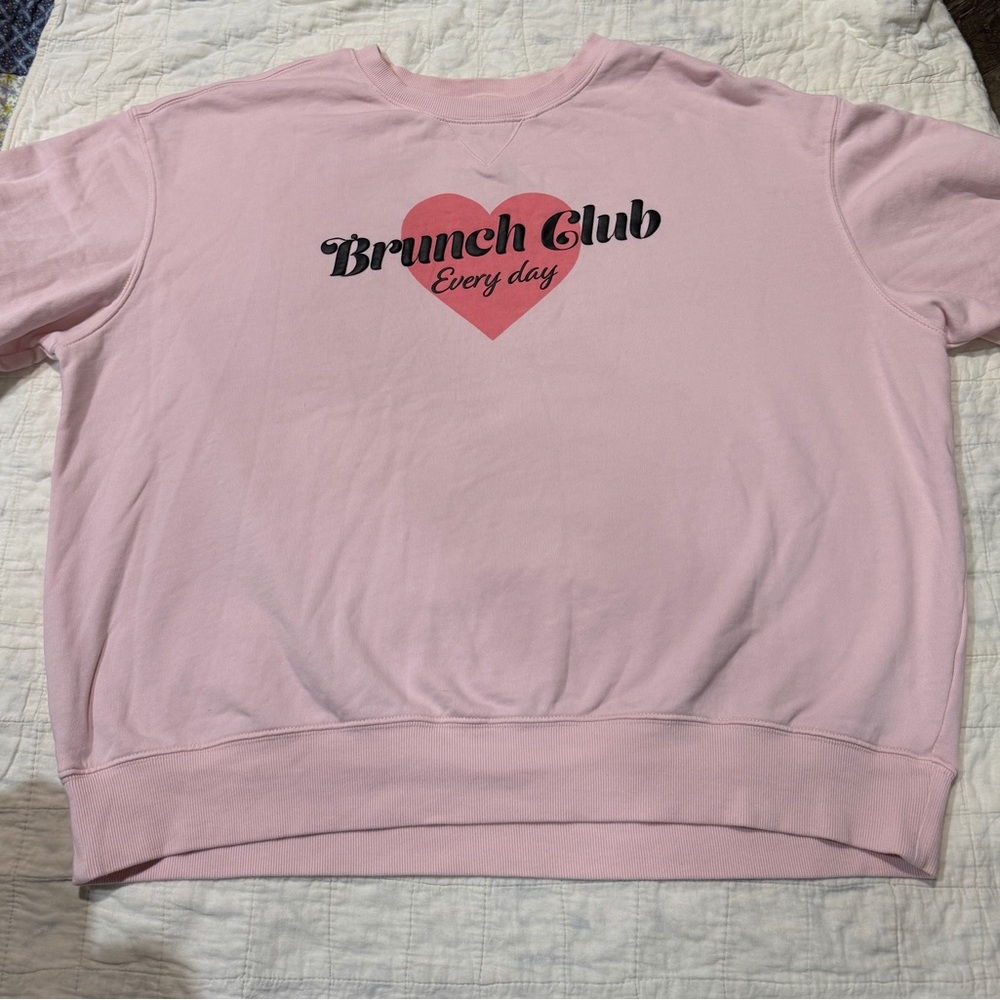 Wildfox Light Pink Sweatshirt with Brunch Club Everyday Design